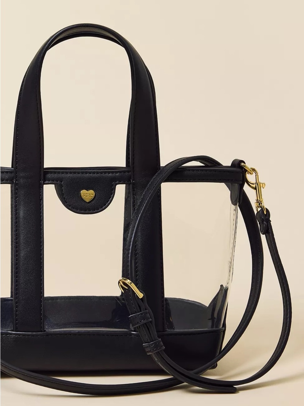 Stoney Clover Lane Clear Crossbody Tote with Black Trim